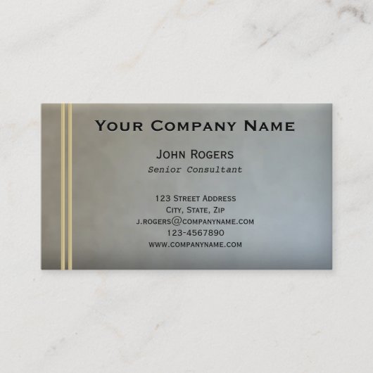 Einfach Chic Grau Blue Gold Visitenkarte (Vorderseite)