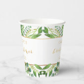 Einfach Chic Greenery & Gold Brautparty Pappbecher (Rechts)