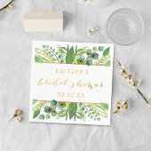 Einfach Chic Greenery & Gold Brautparty Serviette