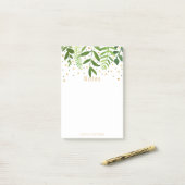 Einfach Chic Greenery & Gold Foil Note Pad Post-it Klebezettel (Auf Schreibtisch)
