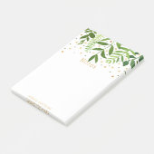 Einfach Chic Greenery & Gold Foil Note Pad Post-it Klebezettel (angewinkelt)