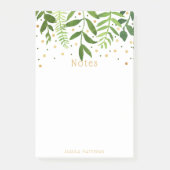 Einfach Chic Greenery & Gold Foil Note Pad Post-it Klebezettel (Vorderseite)