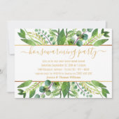 Einfach Chic Greenery & Gold Housewarming Party Einladung (Vorderseite)