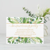 Einfach Chic Greenery & Gold Housewarming Party Einladung (Stehend Vorderseite)
