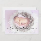 Einfach Chic Lilac Polka Dots Geburtsankündigung Ankündigung (Vorderseite)