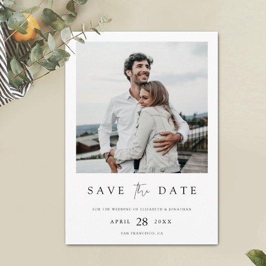 Einfach Chic Save the Date mit Foto Minimalistisch
