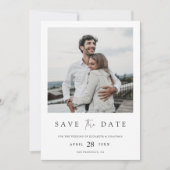 Einfach Chic Save the Date mit Foto Minimalistisch (Vorderseite)