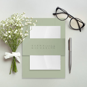 Einfach Chic Wedding Details Seite Grün ID1046 Einladungsbanderole