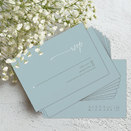 Einfach Chic Wedding Dusty Aquamarin ID1046 RSVP Karte