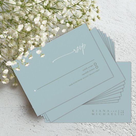 Einfach Chic Wedding Dusty Aquamarin ID1046 RSVP Karte
