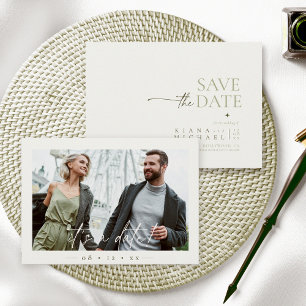 Einfach Chic Wedding Foto Pearl White ID1046 Save The Date