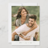 Einfach Chic Wedding Foto Pearl White Vert ID1046 Save The Date (Rückseite)
