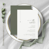 Einfach Chic Wedding Menu Pearl/Moss Green ID1046