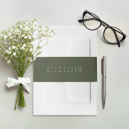 Einfach Chic Wedding Moss Green ID1046 Einladungsbanderole