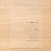 Einfach Chic Wedding Moss Green Transparent ID1046 Acryleinladungen (Vorderseite)