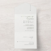 Einfach Chic Wedding Moss/White ID1046 All In One Einladung (Innen Boden)