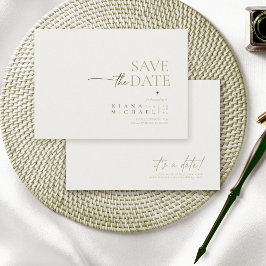 Einfach Chic Wedding Pearl White ID1046 Save The Date