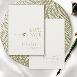 Einfach Chic Wedding Pearl White Vert ID1046 Save The Date