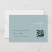 Einfach Chic Wedding QR Code Dusty Aquamarin ID104 RSVP Karte (Vorderseite)