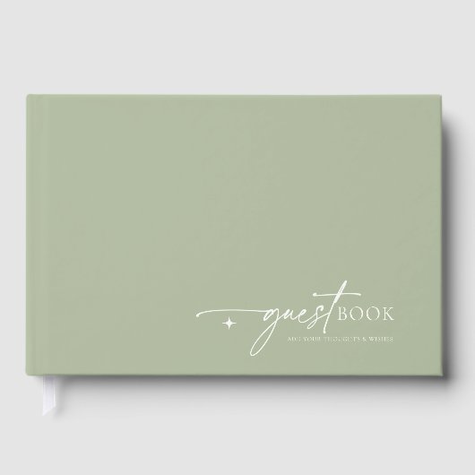 Einfach Chic Wedding Sage Green ID1046 Gästebuch (Vorderseite)