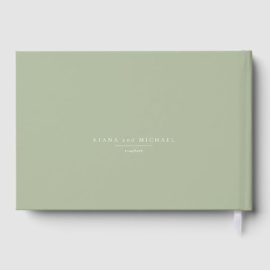 Einfach Chic Wedding Sage Green ID1046 Gästebuch (Rückseite)