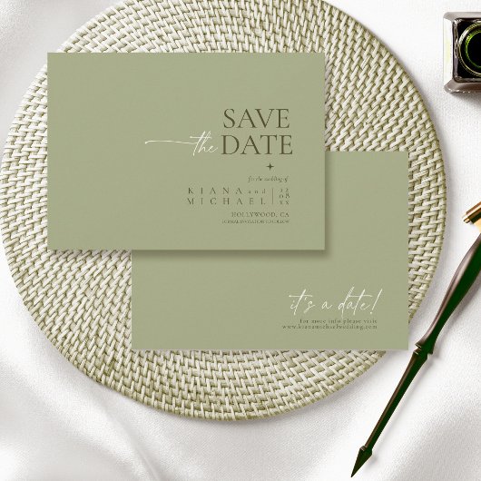 Einfach Chic Wedding Sage Green ID1046 Save The Date