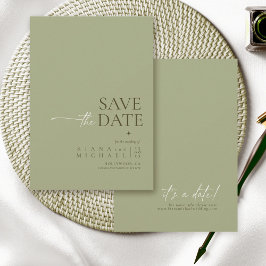 Einfach Chic Wedding Sage Green Vert ID1046 Save The Date