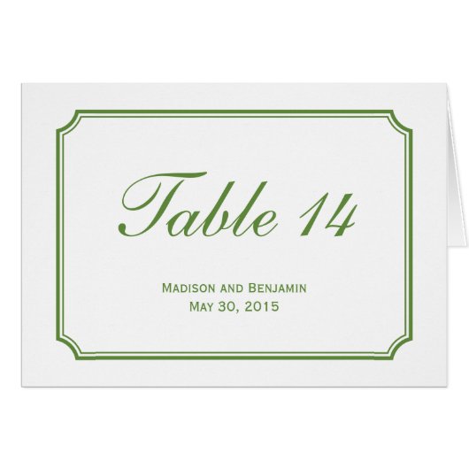 Einfach Chic Wedding Tischnummer Card (Vorderseite (Horizontal))