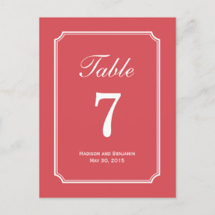 Einfach Chic Wedding Tischnummer Card