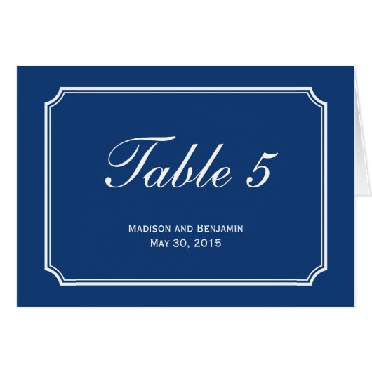 Einfach Chic Wedding Tischnummer Card (Vorderseite (Horizontal))