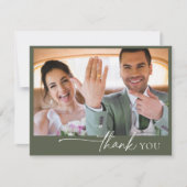 Einfach Chic Wedding Vielen Dank Moss Green ID1046 Dankeskarte (Vorderseite)