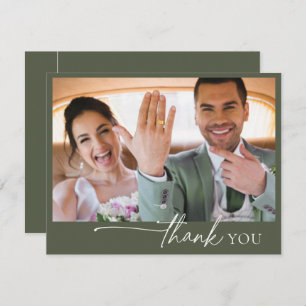 Einfach Chic Wedding Vielen Dank Moss Green ID1046 Dankeskarte