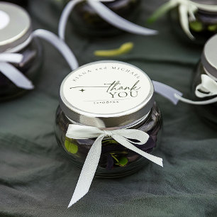 Einfach Chic Wedding Vielen Dank Pearl White ID104 Runder Aufkleber