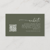 Einfach Chic Wedding Website Moss Green ID1046 Begleitkarte (Vorderseite)