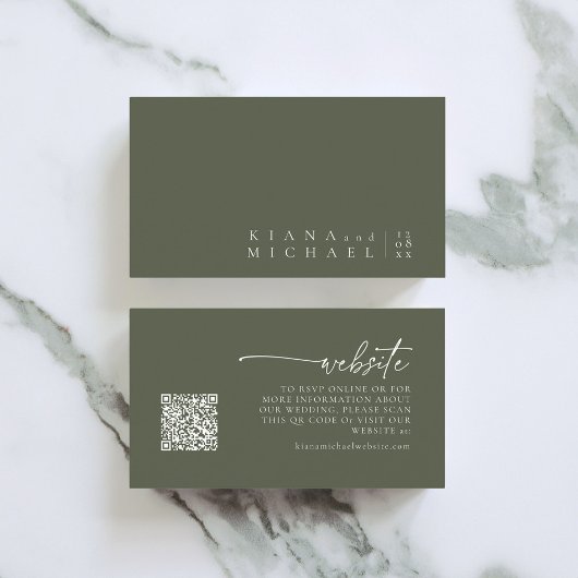 Einfach Chic Wedding Website Moss Green ID1046 Begleitkarte