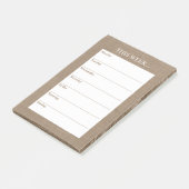 Einfach Chic Weekly Planner | Rustikaler Burlap Post-it Klebezettel (angewinkelt)