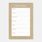 Einfach Chic Weekly Planner | Rustikalkraft Post-it Klebezettel (Vorderseite)
