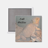 Einfach chillen - Bartagame Magnet (Vorderseite/Rückseite)