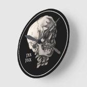 Einfach chillen Schädel Runde Wanduhr (Winkel)