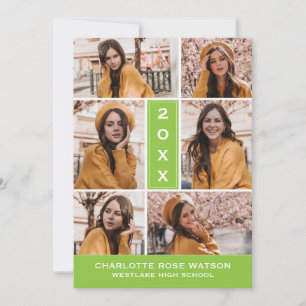 EINFACH CHISCHER FOTO-COLLAGE-ABSCHLUSS EINLADUNG