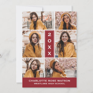 EINFACH CHISCHER FOTO-COLLAGE-ABSCHLUSS EINLADUNG
