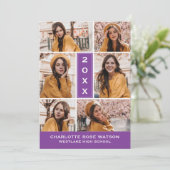 EINFACH CHISCHER FOTO-COLLAGE-ABSCHLUSS EINLADUNG (Stehend Vorderseite)