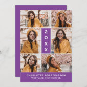 EINFACH CHISCHER FOTO-COLLAGE-ABSCHLUSS EINLADUNG (Vorne/Hinten)