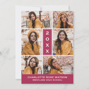 EINFACH CHISCHER FOTO-COLLAGE-ABSCHLUSS EINLADUNG