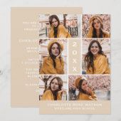 EINFACH CHISCHER FOTO-COLLAGE-ABSCHLUSS EINLADUNG (Vorne/Hinten)