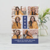 EINFACH CHISCHER FOTO-COLLAGE-ABSCHLUSS EINLADUNG (Stehend Vorderseite)