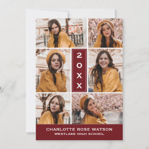 EINFACH CHISCHER FOTO-COLLAGE-ABSCHLUSS EINLADUNG