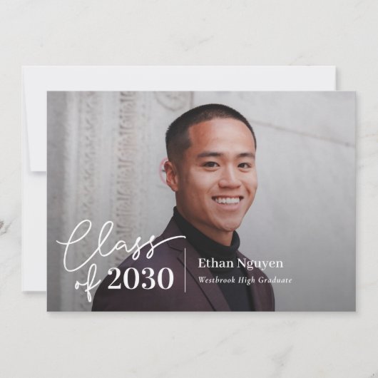 Einfach Confident Editable Color Abschluss Einladu Einladung (Vorderseite)