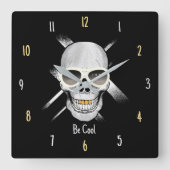 Einfach Cool Totenkopf Wanduhr (Vorderseite)