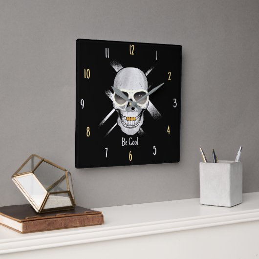 Einfach Cool Totenkopf Wanduhr (Büro)
